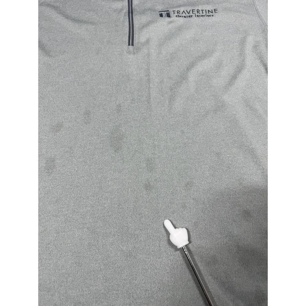 Nike Golf Dri-FIT Pullover Mens XL Gray 1/4 Zip Long Sleeve Golf Top Travertine